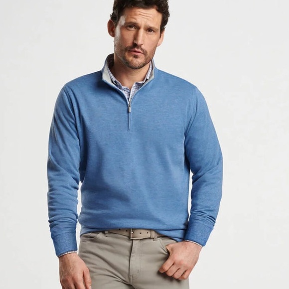 PETER MILLAR Crown Comfort Pullover in Astral Blue Men’s Size XL Quarter-Zip - Picture 1 of 10